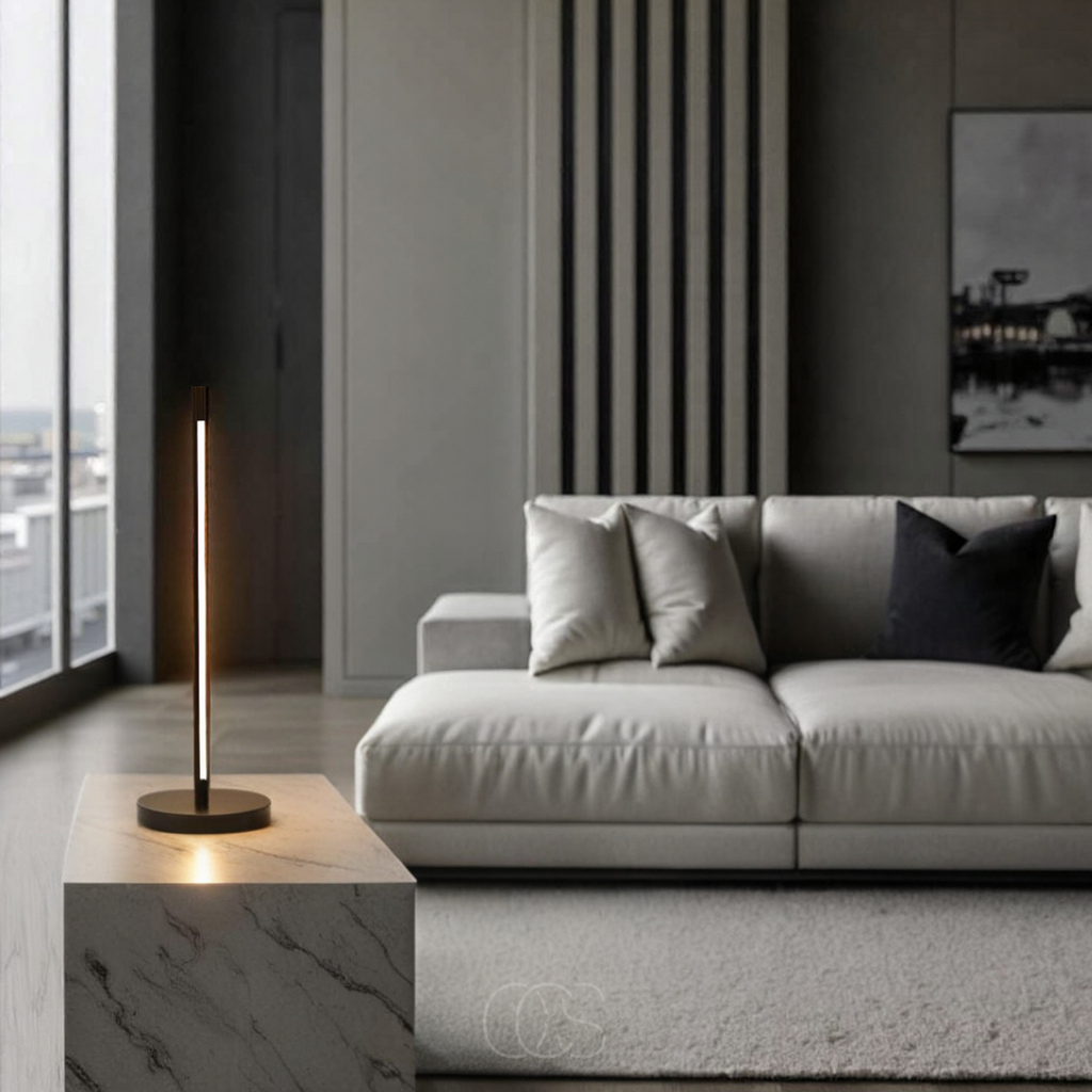 Dirron - Minimalist LED Table Lamp - Modern Matte Black Aluminum