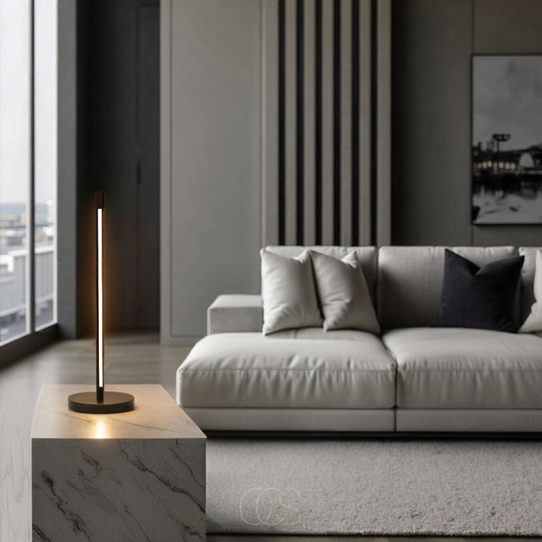 Dirron - Minimalist LED Table Lamp - Modern Matte Black Aluminum