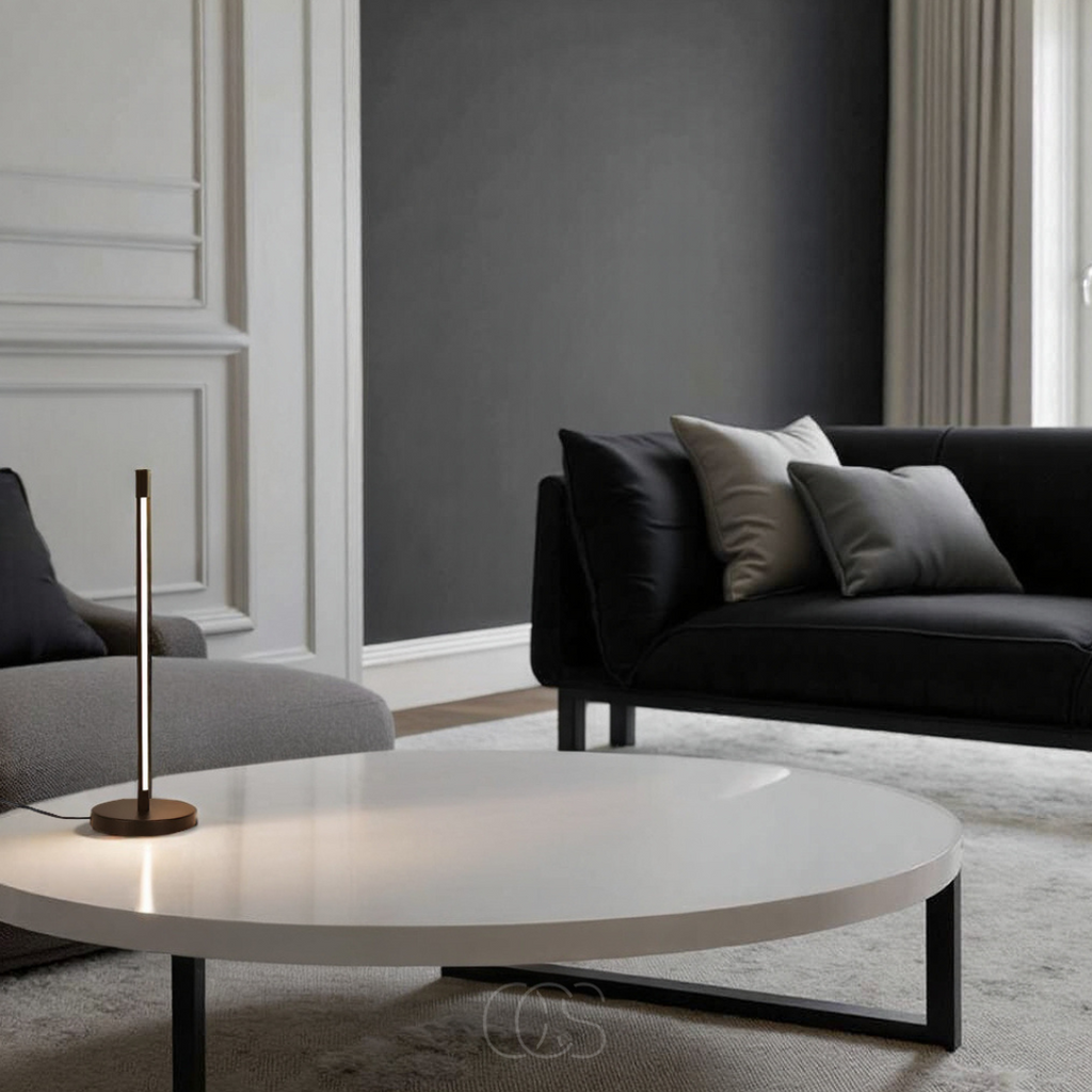 Dirron - Minimalist LED Table Lamp - Modern Matte Black Aluminum