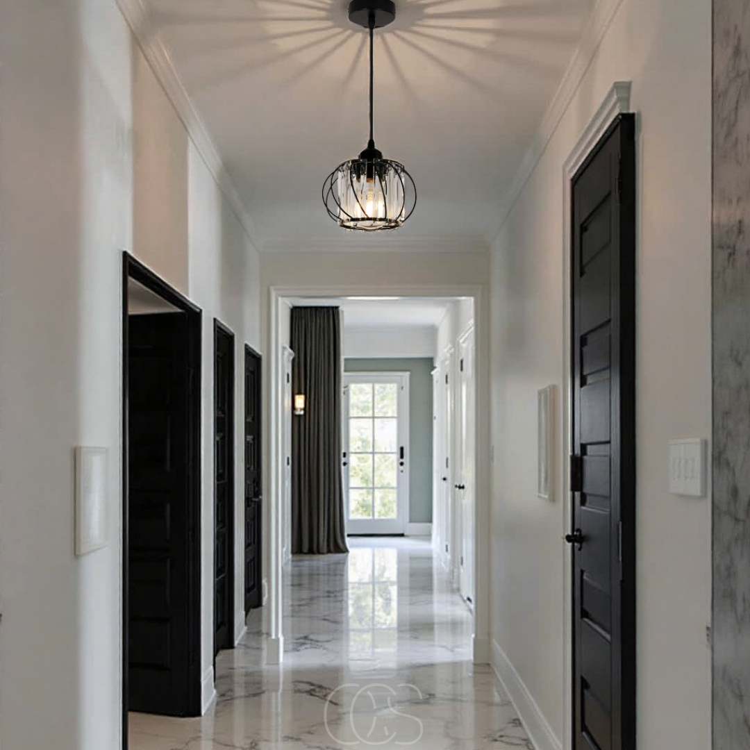 Dirron - Nordic Pendant Lamp with Spherical Glass - Black Design