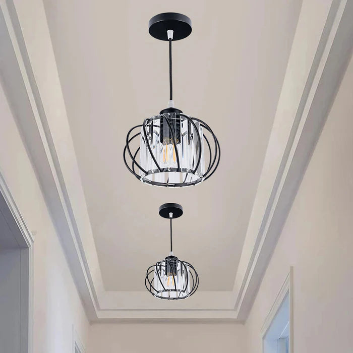 Dirron - Nordic Pendant Lamp with Spherical Glass - Black Design