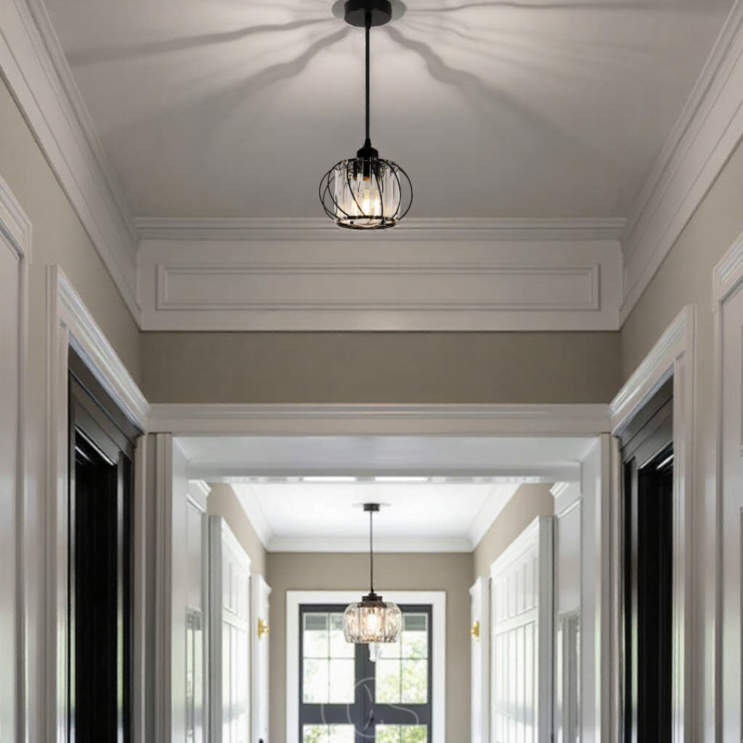 Dirron - Nordic Pendant Lamp with Spherical Glass - Black Design