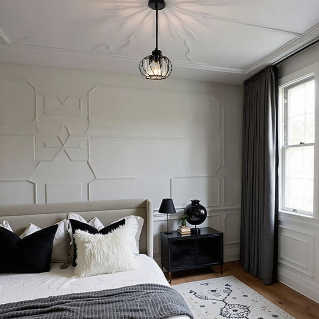 Dirron - Nordic Pendant Lamp with Spherical Glass - Black Design