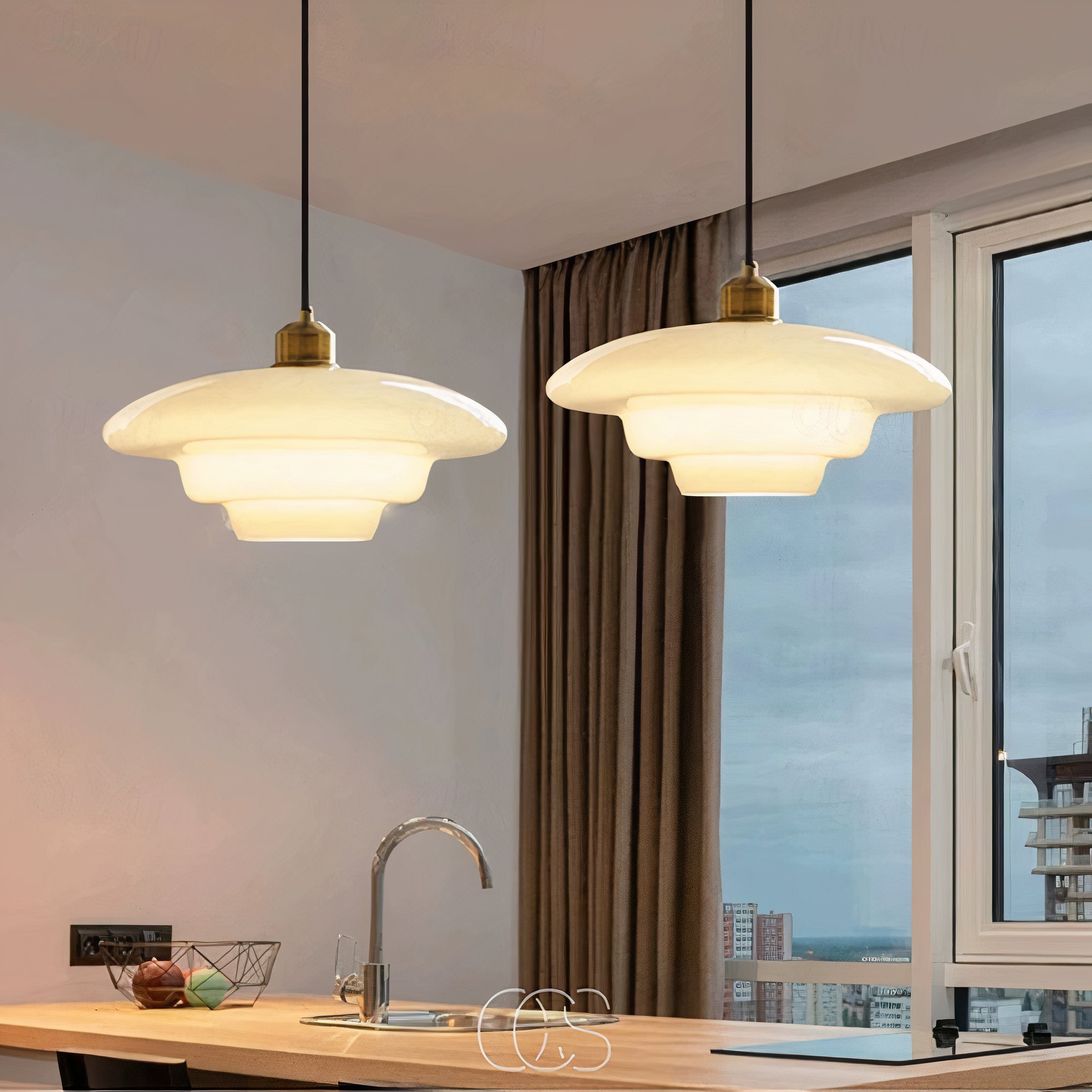 Dirron - Perle pendant lamp - Brass & Glass