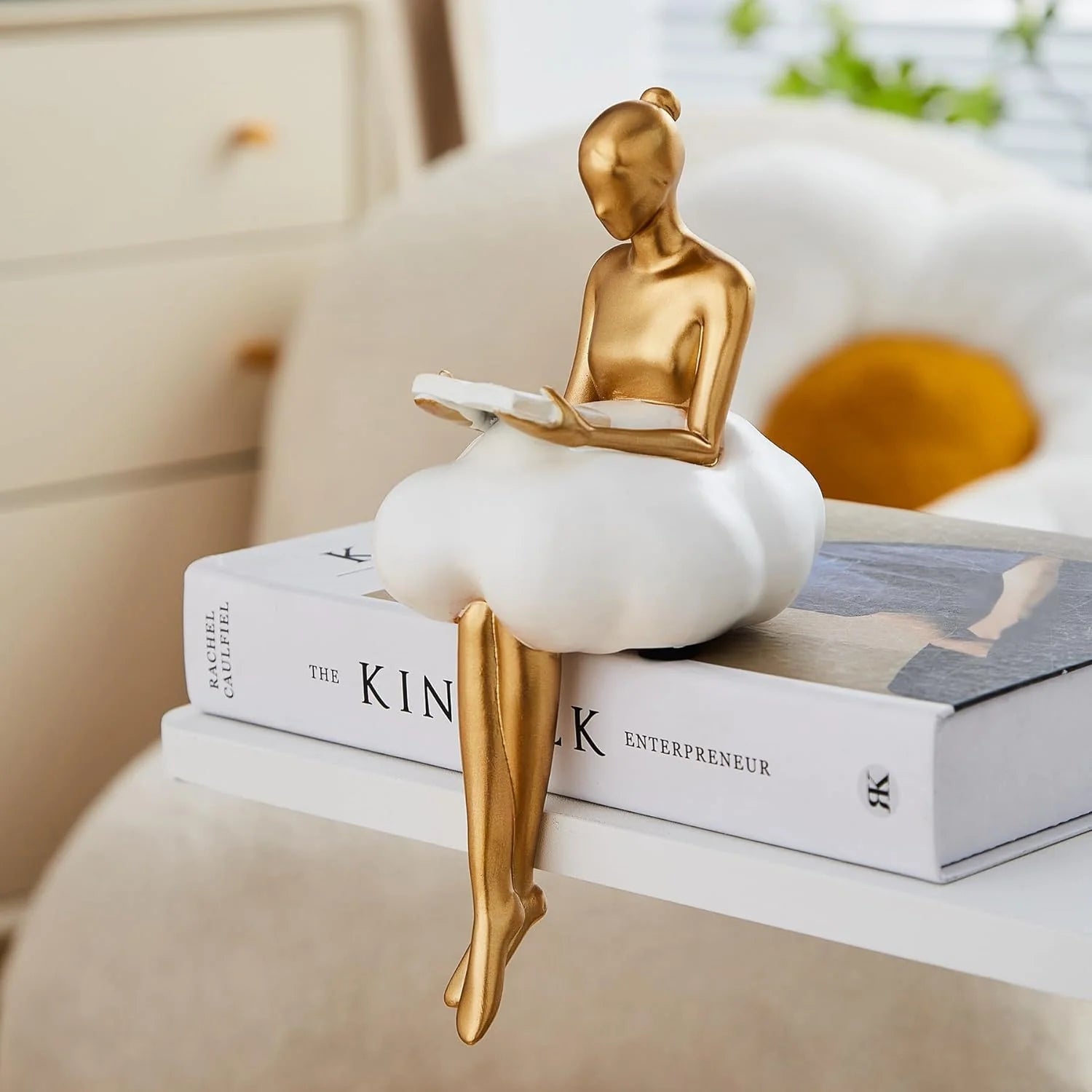 Dirron - Reading Woman on Cloud Sculpture - Resin Art Object
