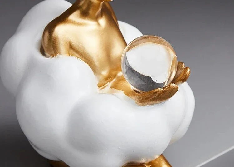 Dirron - Reading Woman on Cloud Sculpture - Resin Art Object