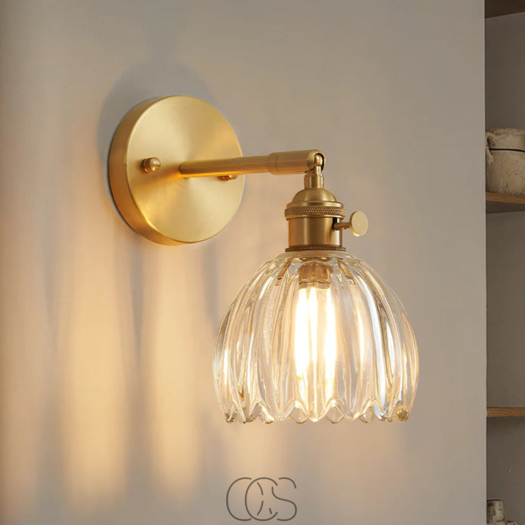 Dirron - Retro Wall Lamp with Glass Tulip Shade