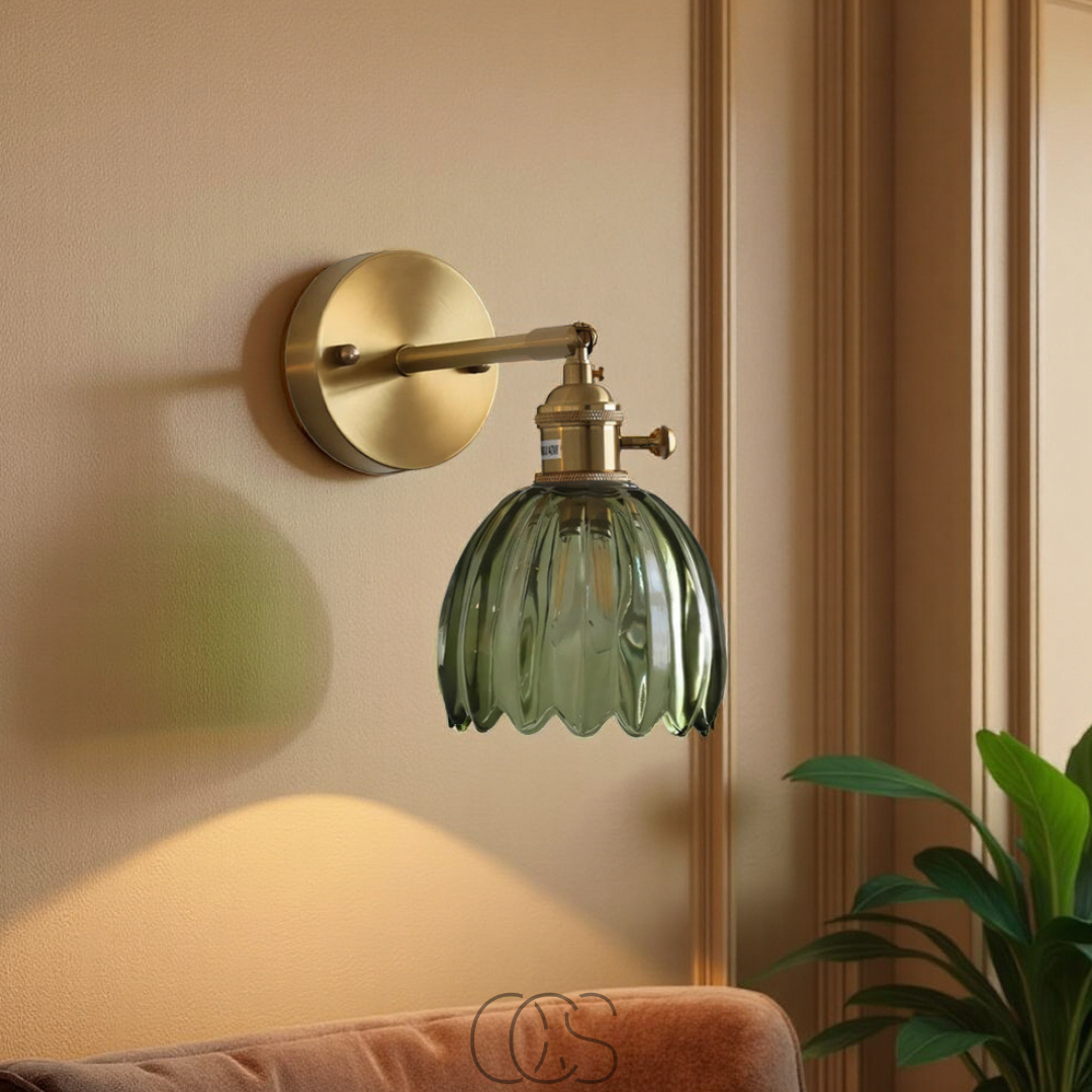 Dirron - Retro Wall Lamp with Glass Tulip Shade