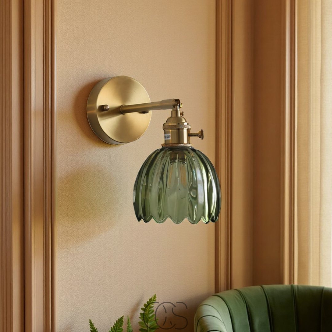 Dirron - Retro Wall Lamp with Glass Tulip Shade