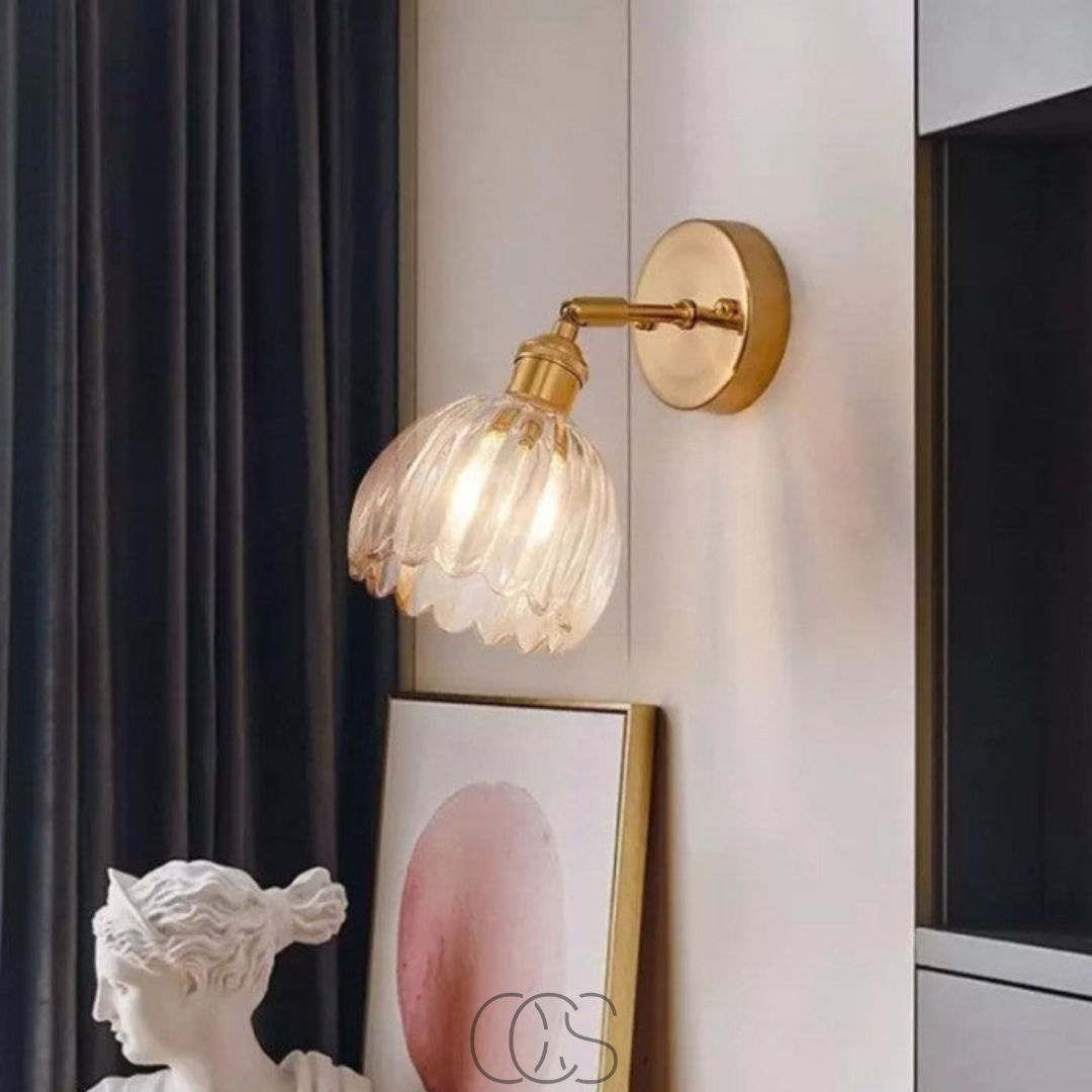 Dirron - Retro Wall Lamp with Glass Tulip Shade