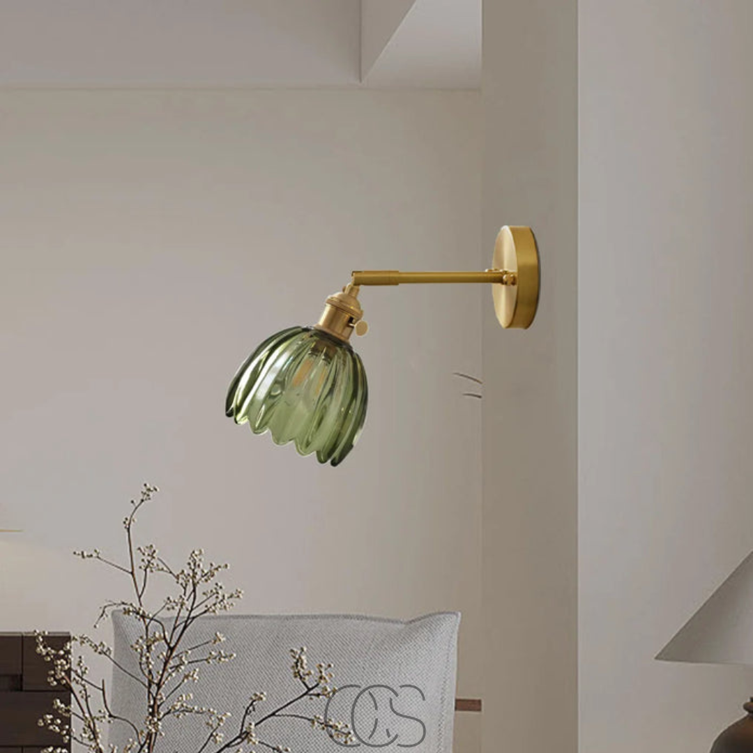 Dirron - Retro Wall Lamp with Glass Tulip Shade