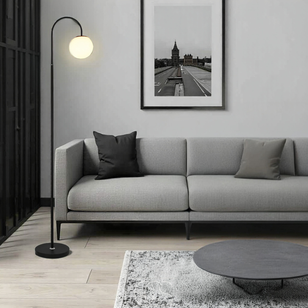 Dirron - Standing lamp with globe - Metal & Glass floor lamp