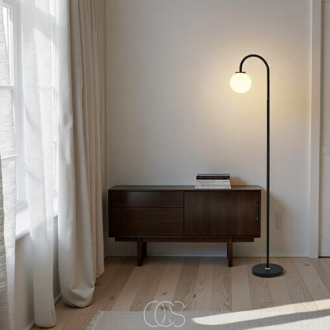 Dirron - Standing lamp with globe - Metal & Glass floor lamp