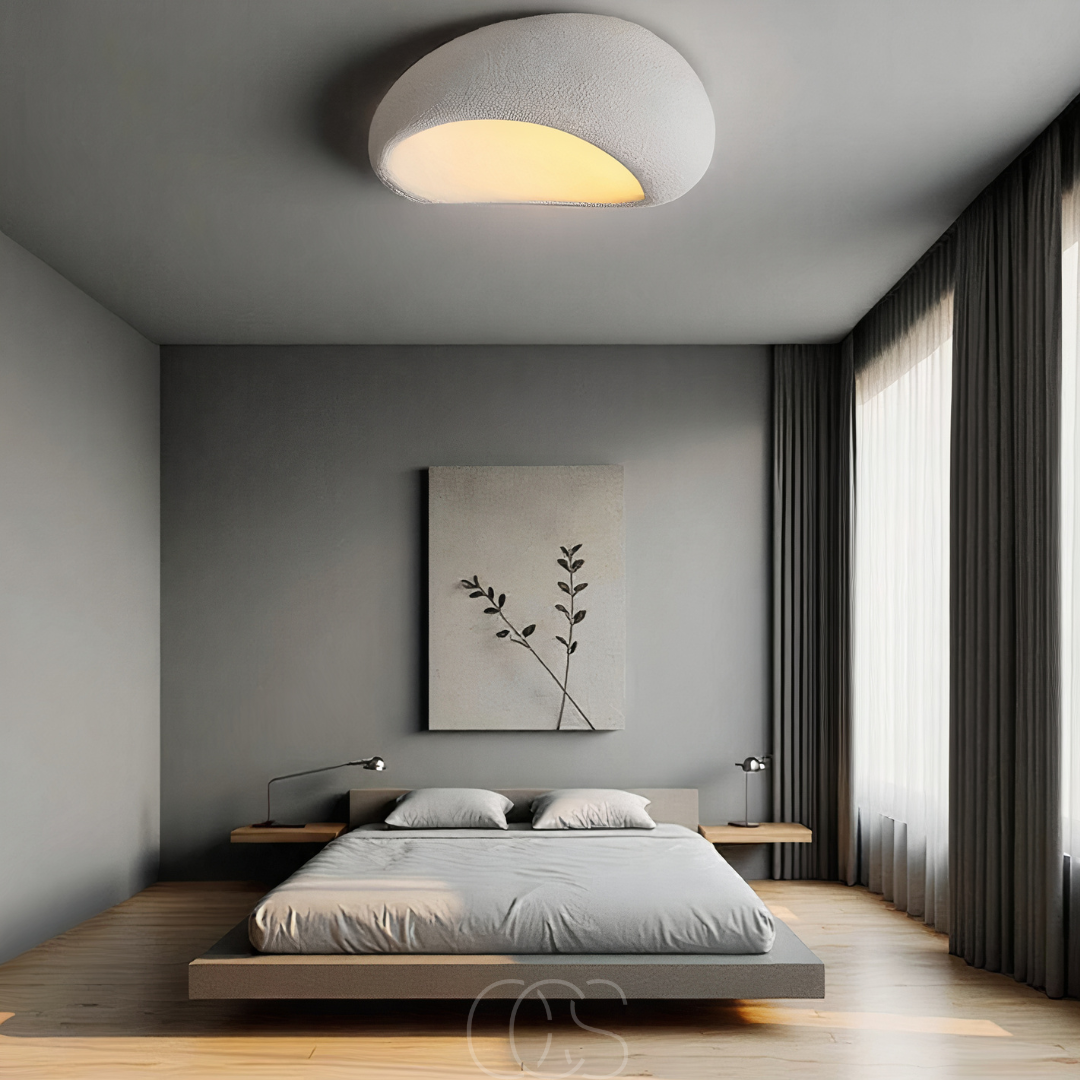 Dirron - Wabi-Sabi Fabric Ceiling Lamp - Polyform & Resin