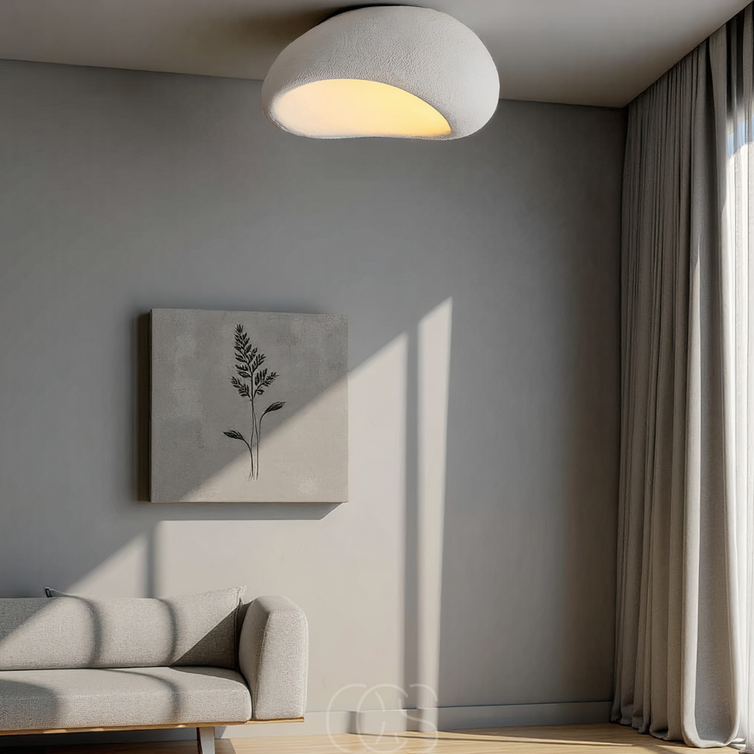 Dirron - Wabi-Sabi Fabric Ceiling Lamp - Polyform & Resin