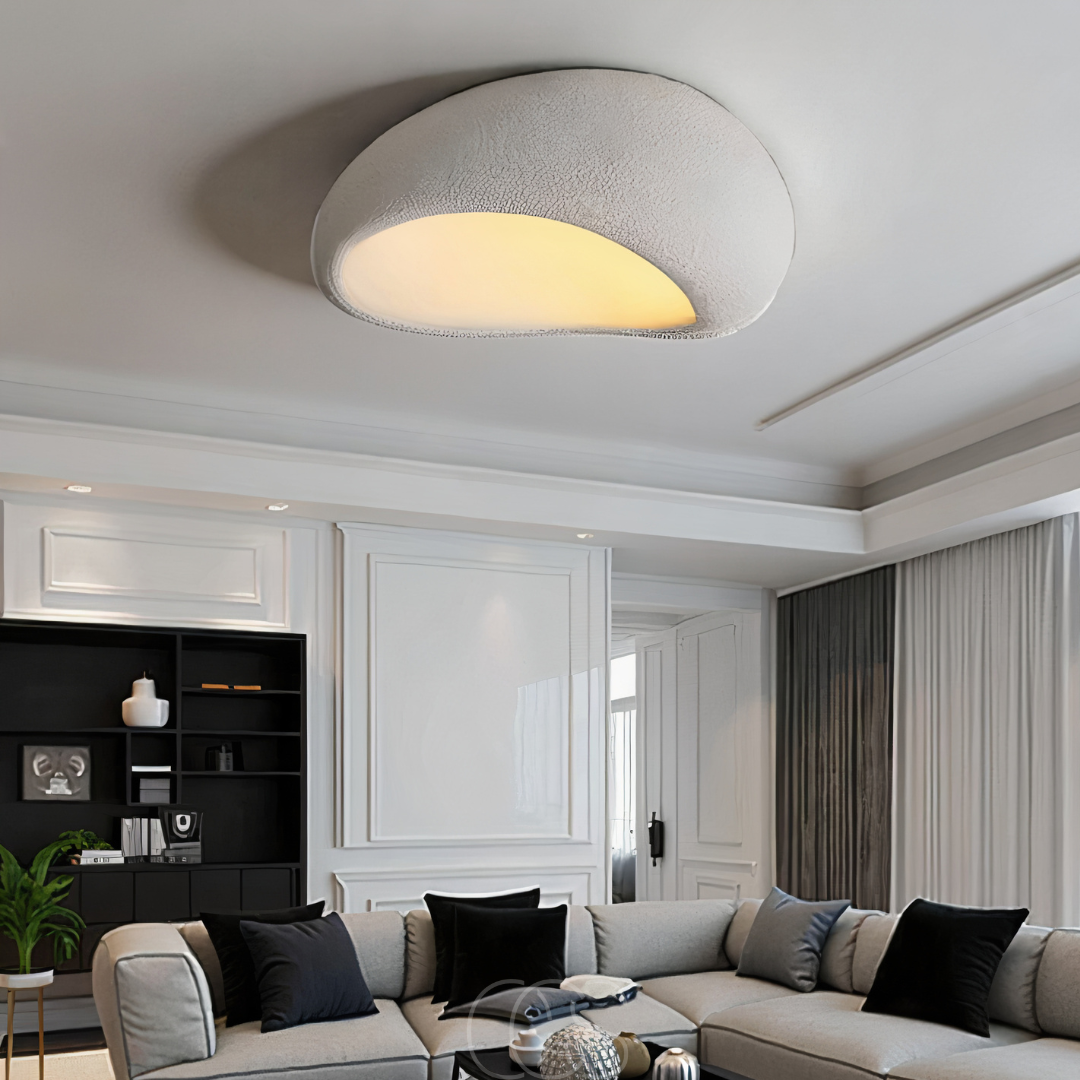 Dirron - Wabi-Sabi Fabric Ceiling Lamp - Polyform & Resin