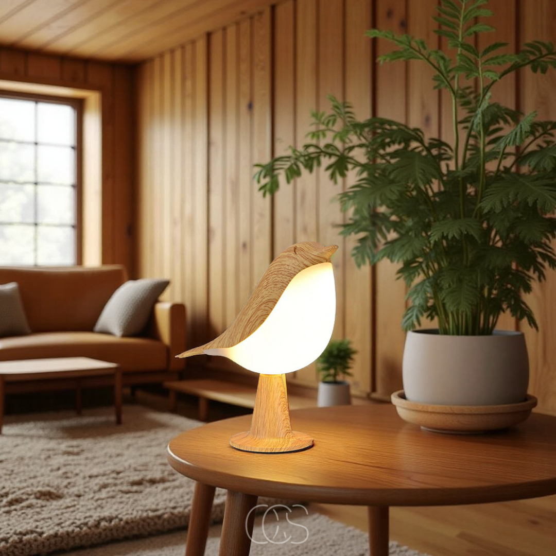 Dirron - Wooden Bird Lamp - Wireless Table Lamp with Warm Light