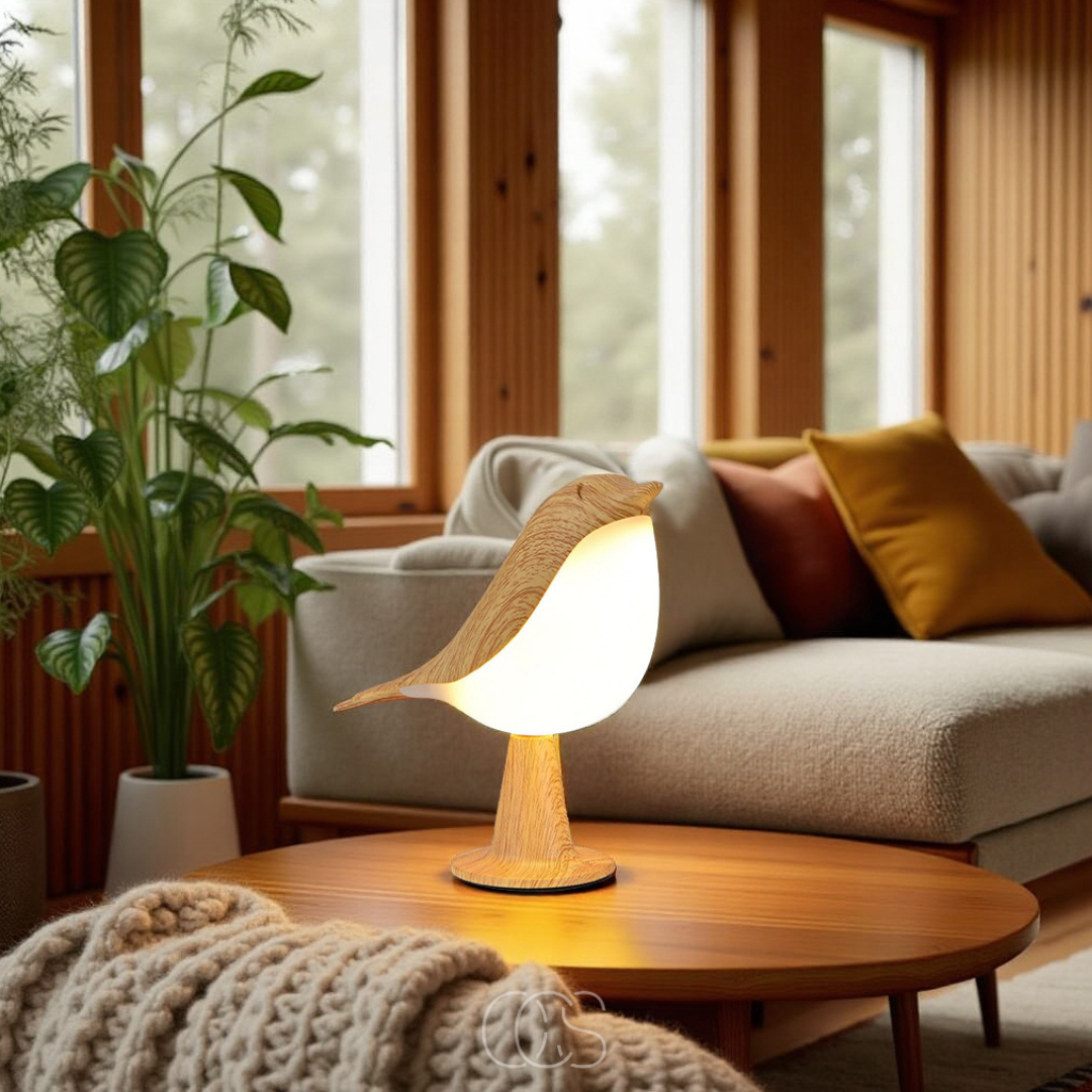 Dirron - Wooden Bird Lamp - Wireless Table Lamp with Warm Light