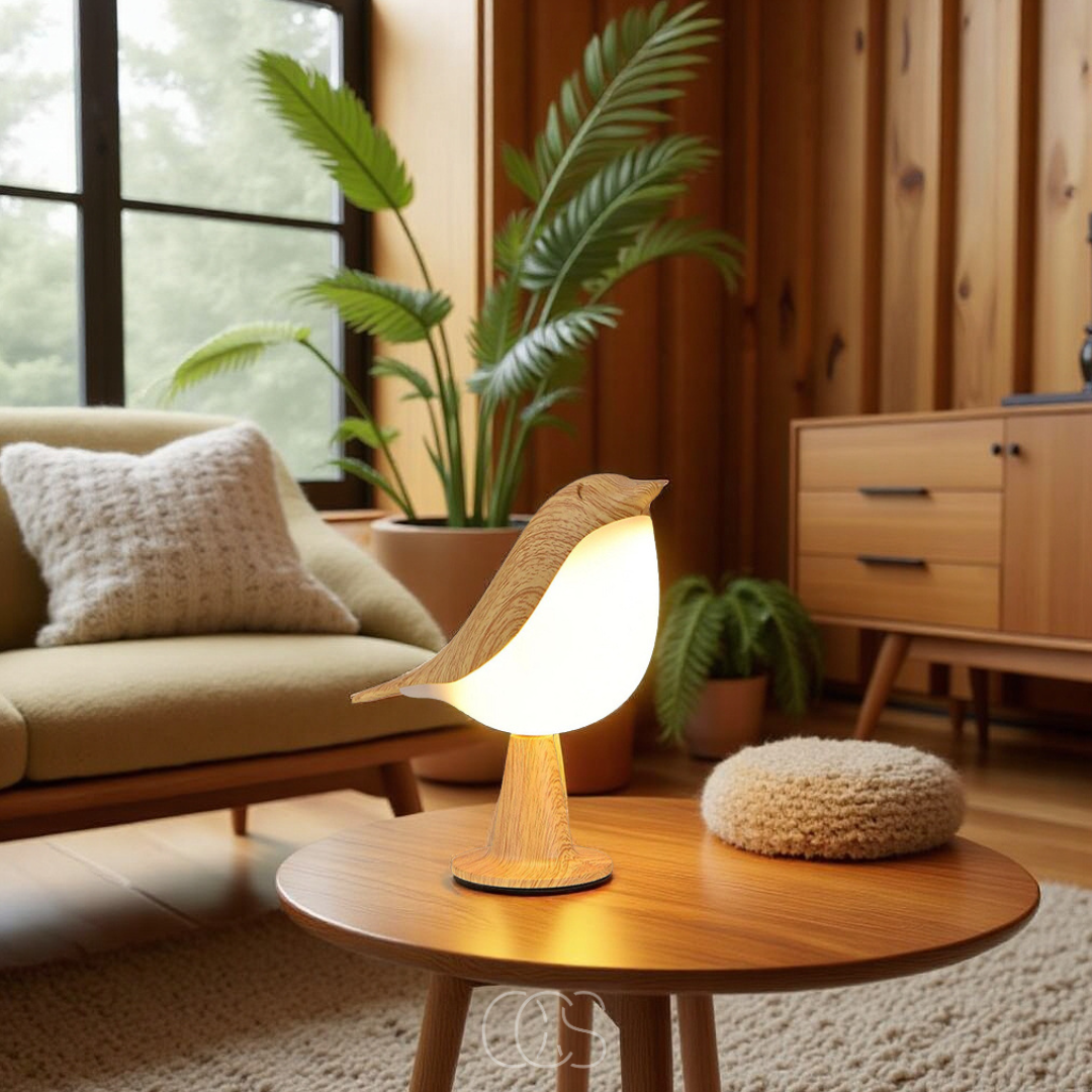 Dirron - Wooden Bird Lamp - Wireless Table Lamp with Warm Light