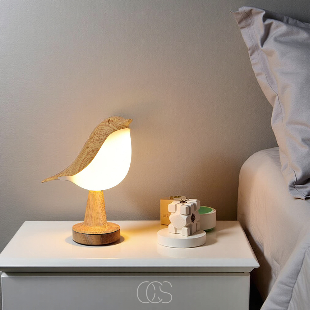 Dirron - Wooden Bird Lamp - Wireless Table Lamp with Warm Light