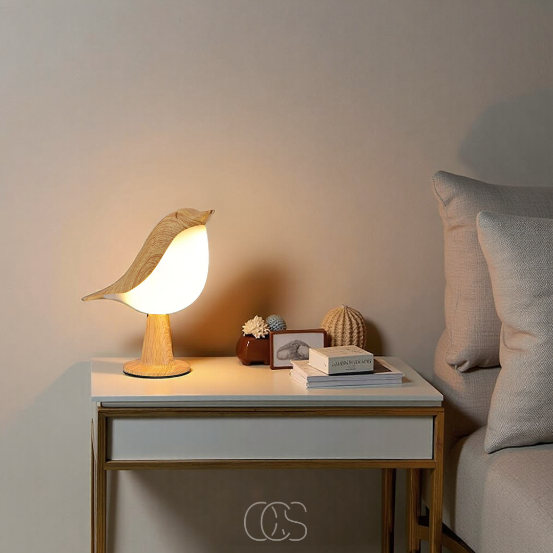 Dirron - Wooden Bird Lamp - Wireless Table Lamp with Warm Light