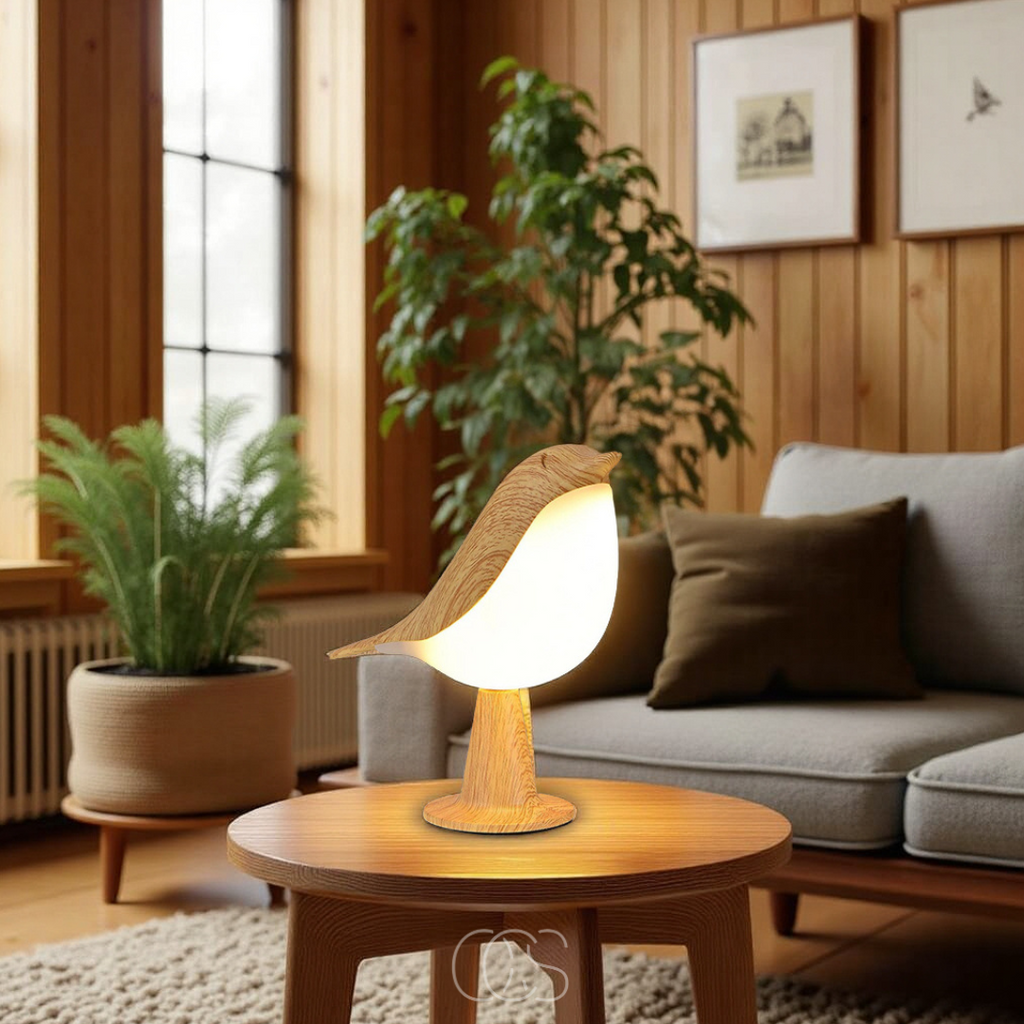 Dirron - Wooden Bird Lamp - Wireless Table Lamp with Warm Light