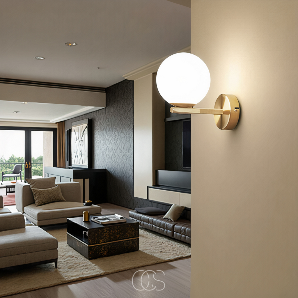 Dirron - wall lamp with white globe