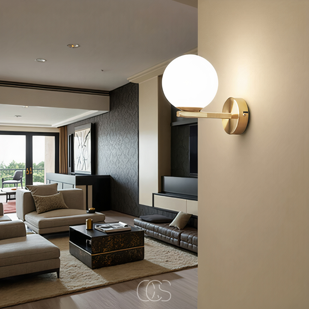 Dirron - wall lamp with white globe