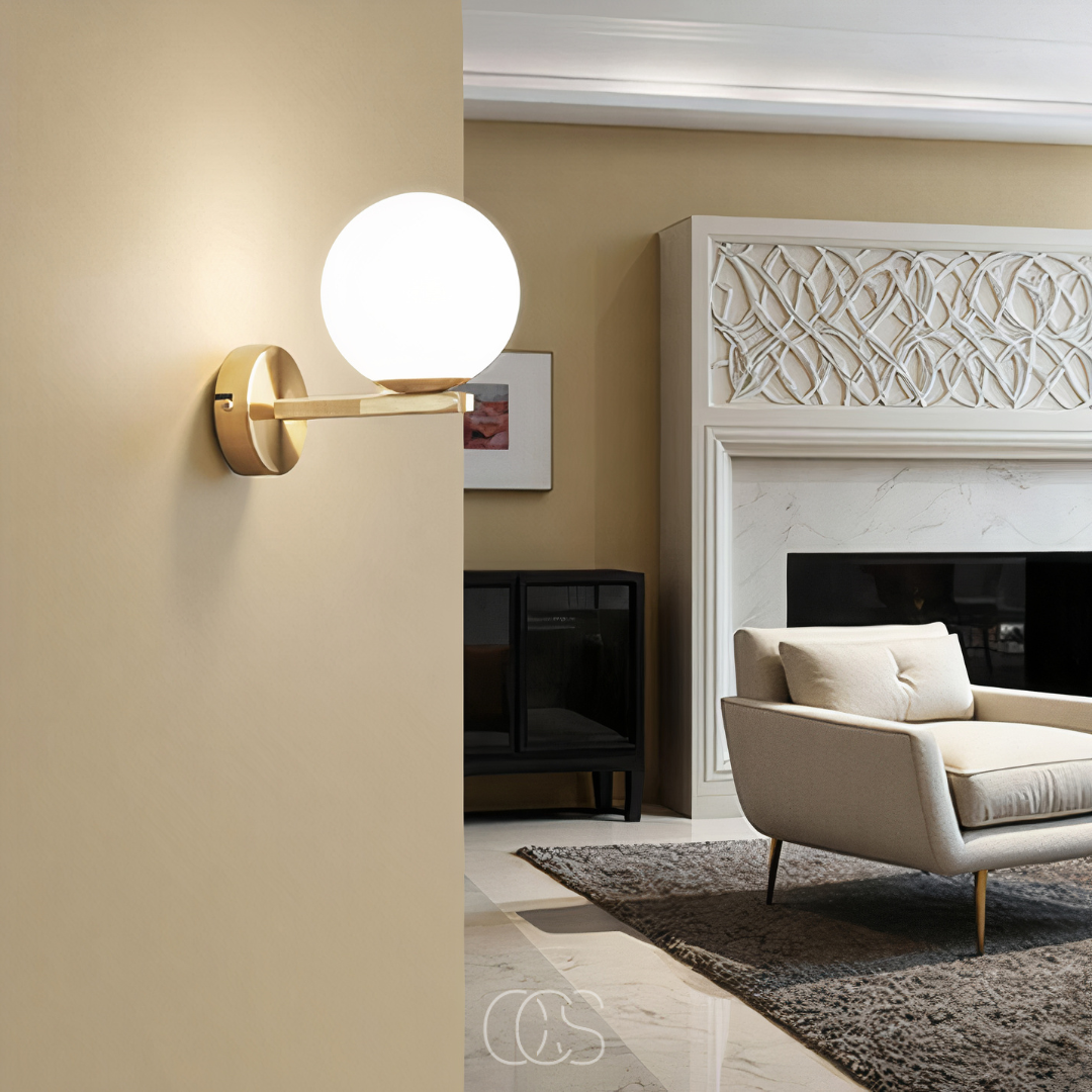 Dirron - wall lamp with white globe