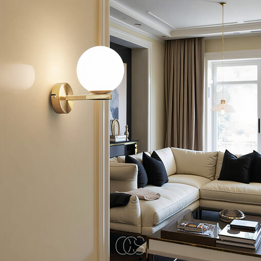 Dirron - wall lamp with white globe