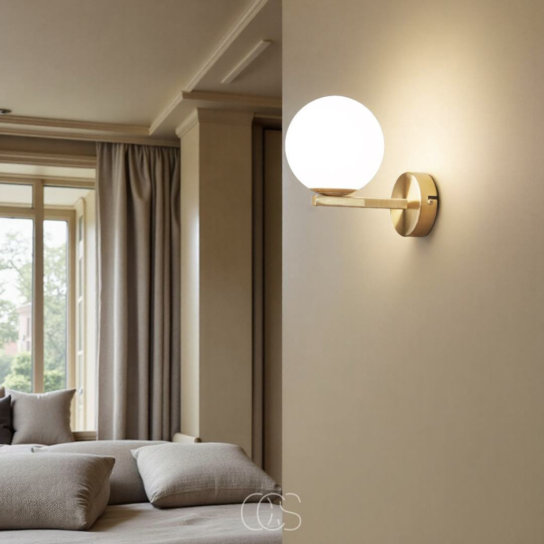 Dirron - wall lamp with white globe