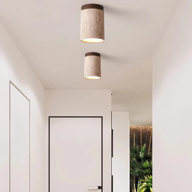 LustraStone Recessed Travertine Chandelier for Hallways