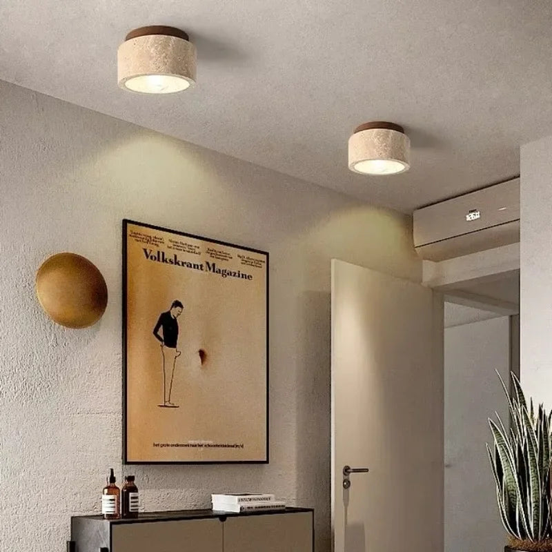 LustraStone Recessed Travertine Chandelier for Hallways