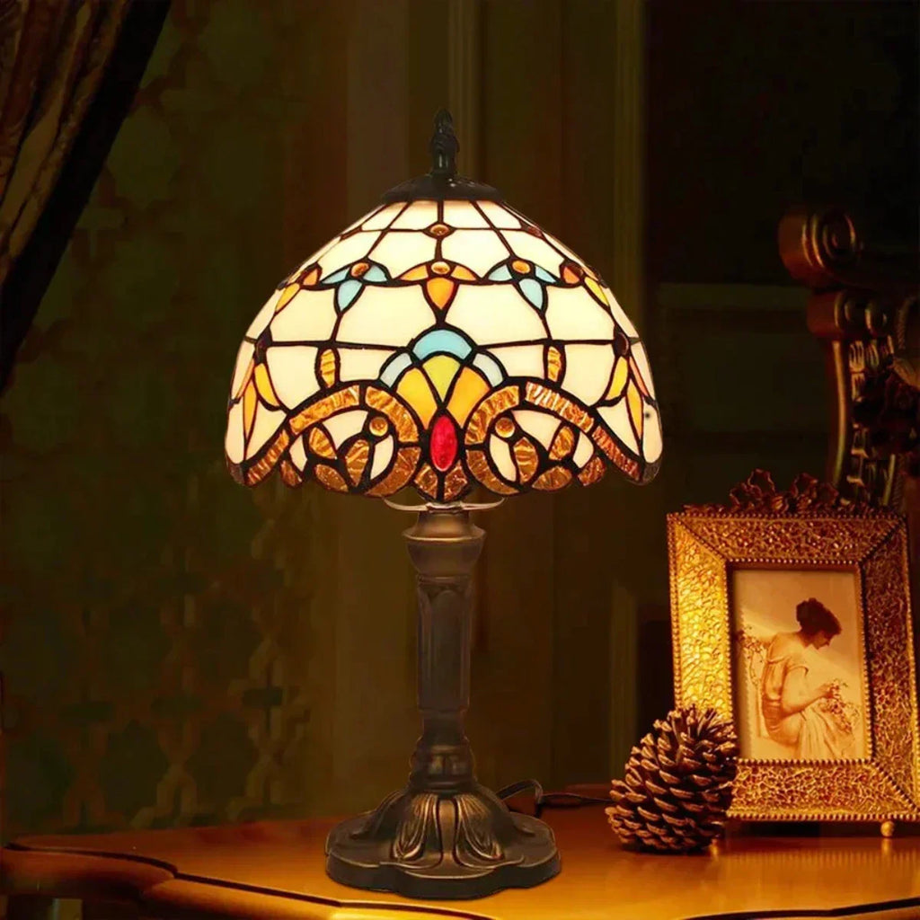 Aurora Heritage Stained Glass Lamp - Vintage Glow Light