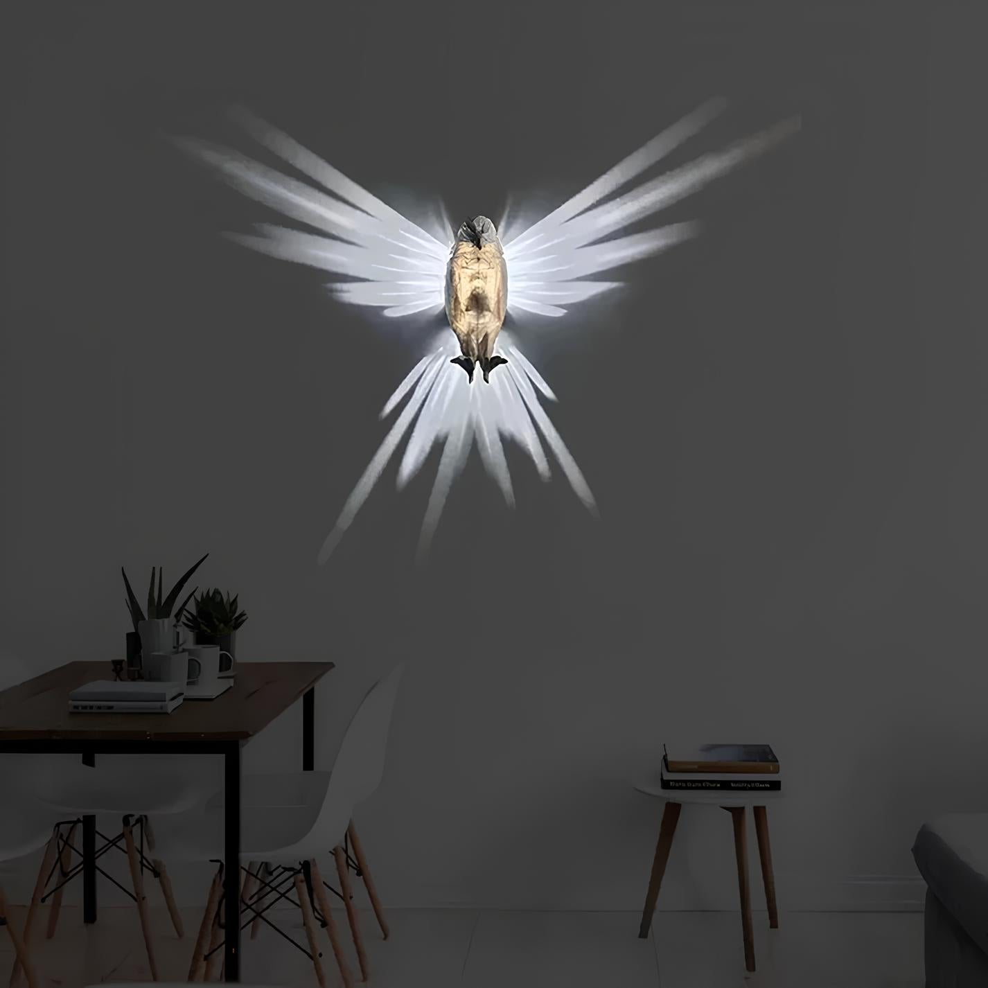 Sylvan Crest Wall Light - Eagle & Owl Silhouette Glow