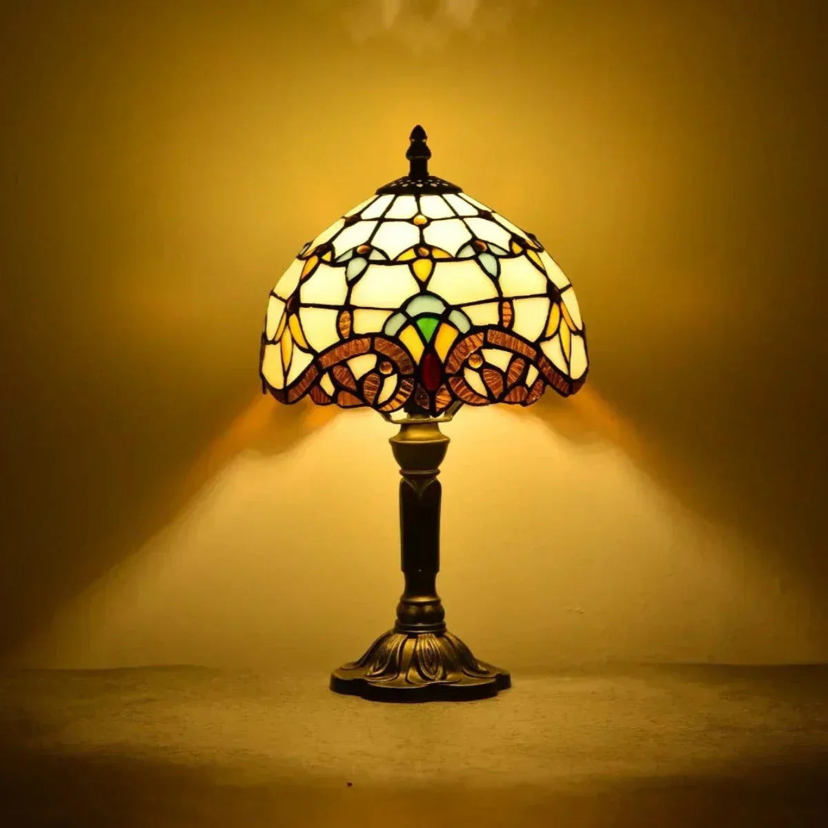Aurora Heritage Stained Glass Lamp - Vintage Glow Light