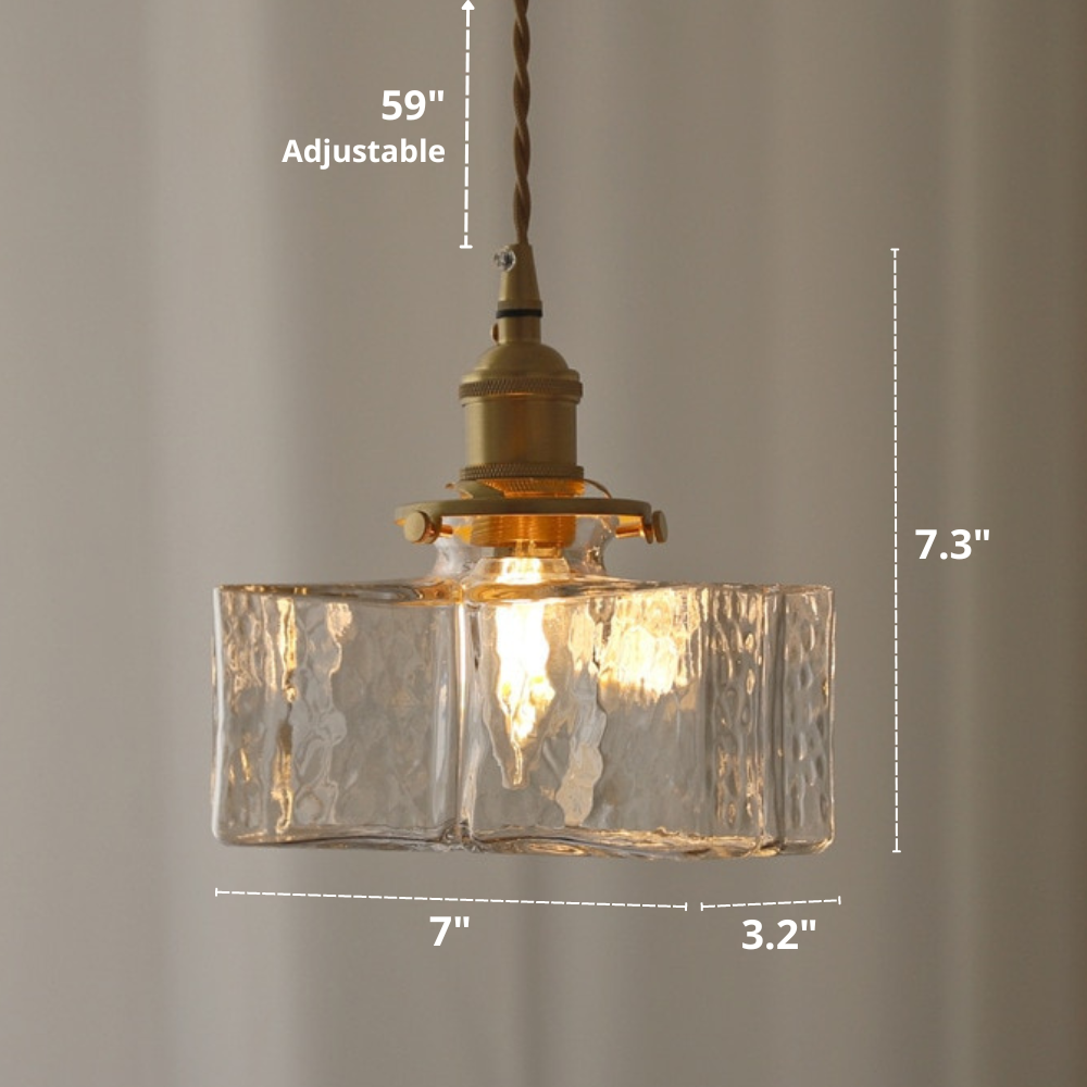 Aurora Handcrafted Glass Pendant Lights With Brass Bases