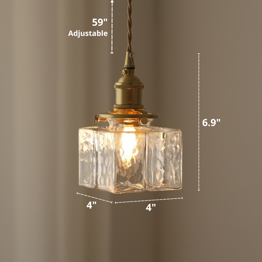 Aurora Handcrafted Glass Pendant Lights With Brass Bases