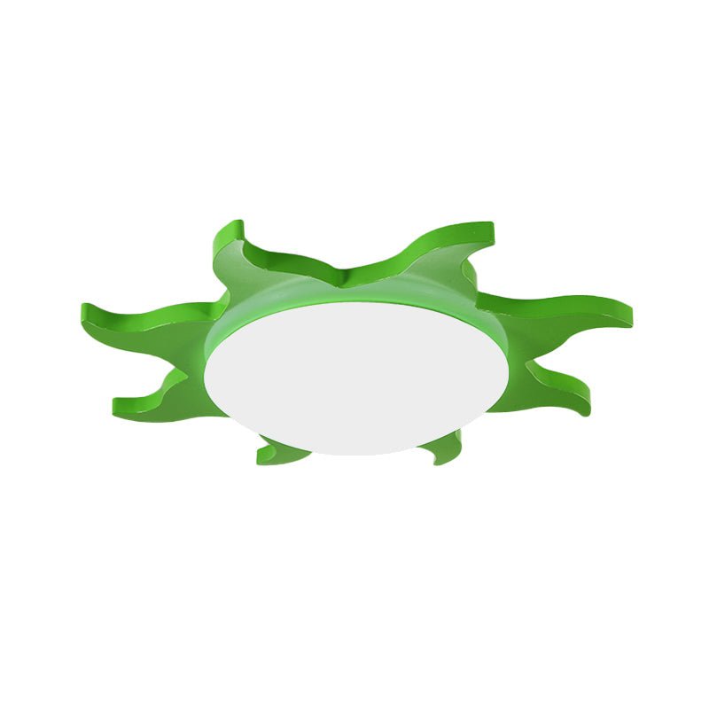 AuroraSun Kids Ceiling Light Sun Shaped Wood and Acrylic