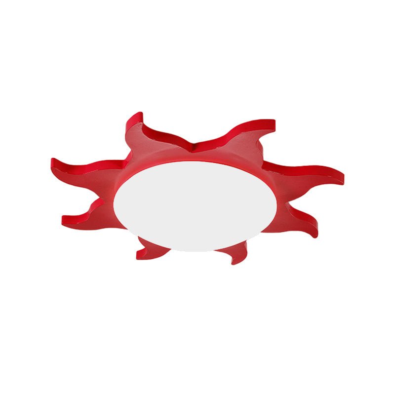 AuroraSun Kids Ceiling Light Sun Shaped Wood and Acrylic