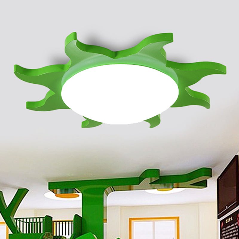 AuroraSun Kids Ceiling Light Sun Shaped Wood and Acrylic