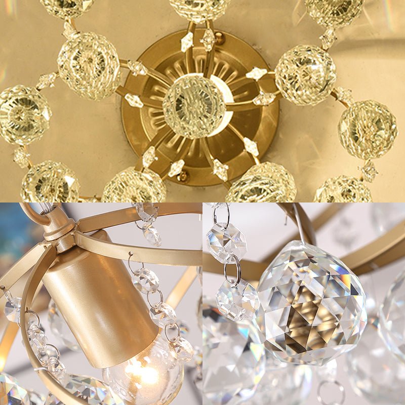 AureliaHalo Crystal Ball Ceiling Lamp With Brass Accents
