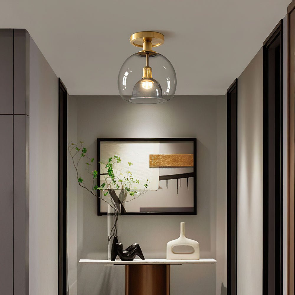 Aurelian Gray Glass Ceiling Lamp Modern Minimalist Design