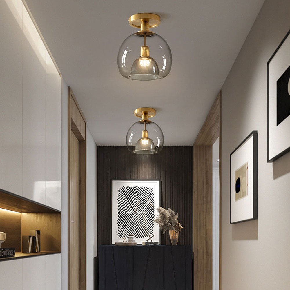 Aurelian Gray Glass Ceiling Lamp Modern Minimalist Design