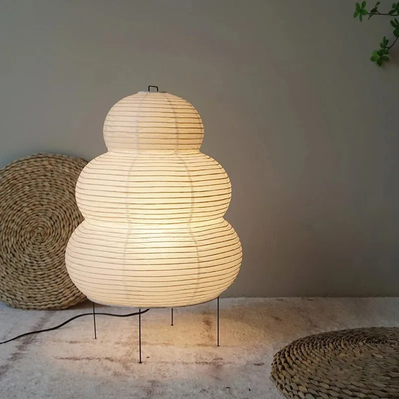 KireiLuma Floor Lamp White Rice Paper Sphere Japanese Style