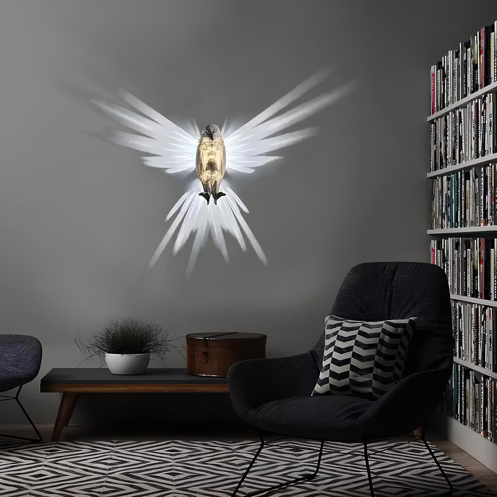 Sylvan Crest Wall Light - Eagle & Owl Silhouette Glow
