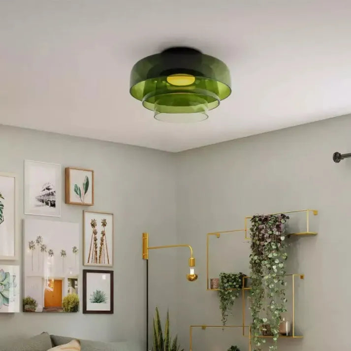 AuroraMed Medieval Glass Ceiling Lamp With Nordic Charm