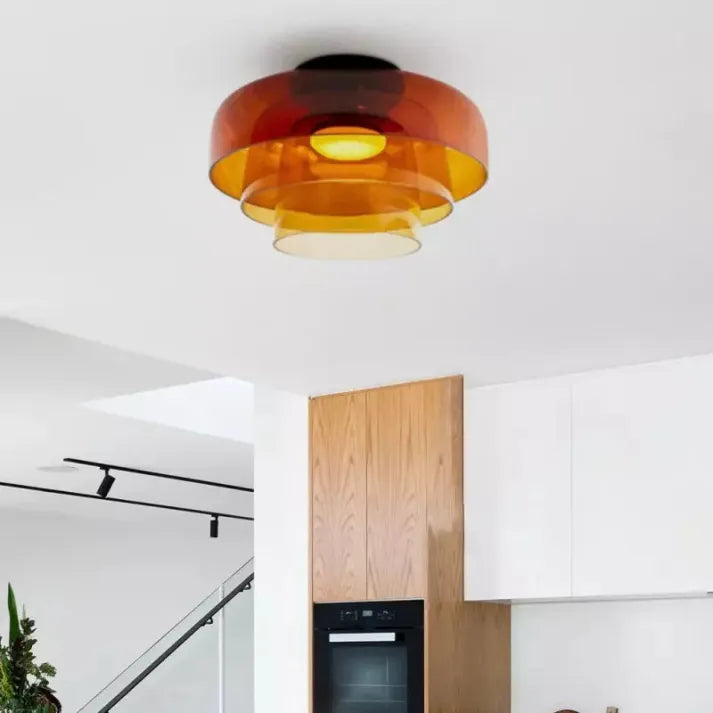 AuroraMed Medieval Glass Ceiling Lamp With Nordic Charm