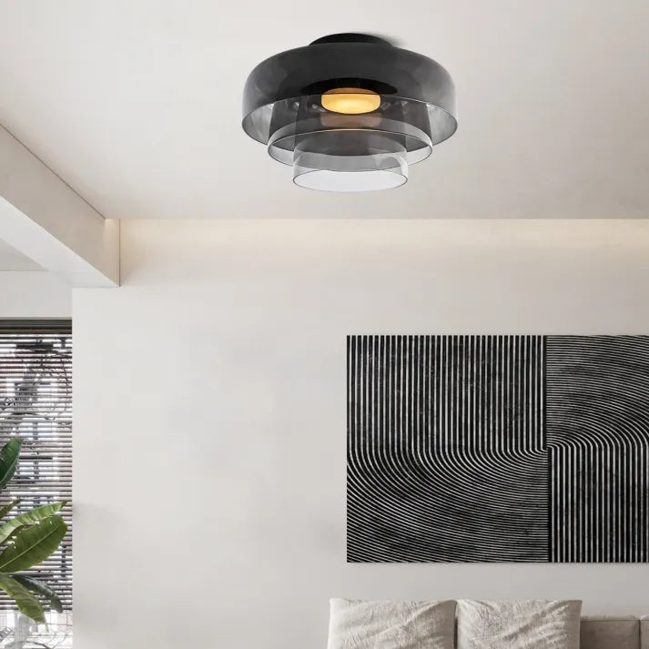 AuroraMed Medieval Glass Ceiling Lamp With Nordic Charm