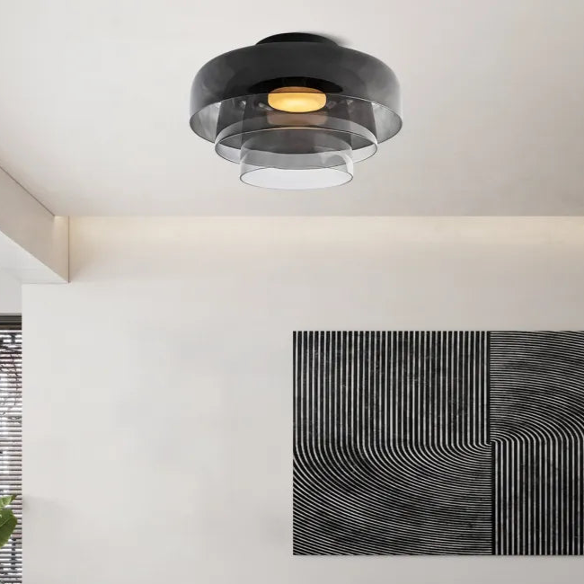 AuroraMed Medieval Glass Ceiling Lamp With Nordic Charm